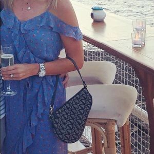 Joie XXS MIDI Strawberry Print Ruffle Front Dress